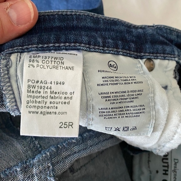 AG Adriano Goldschmied STEVIE Ankle Jeans Slim Straight Size 25R - Picture 12 of 16